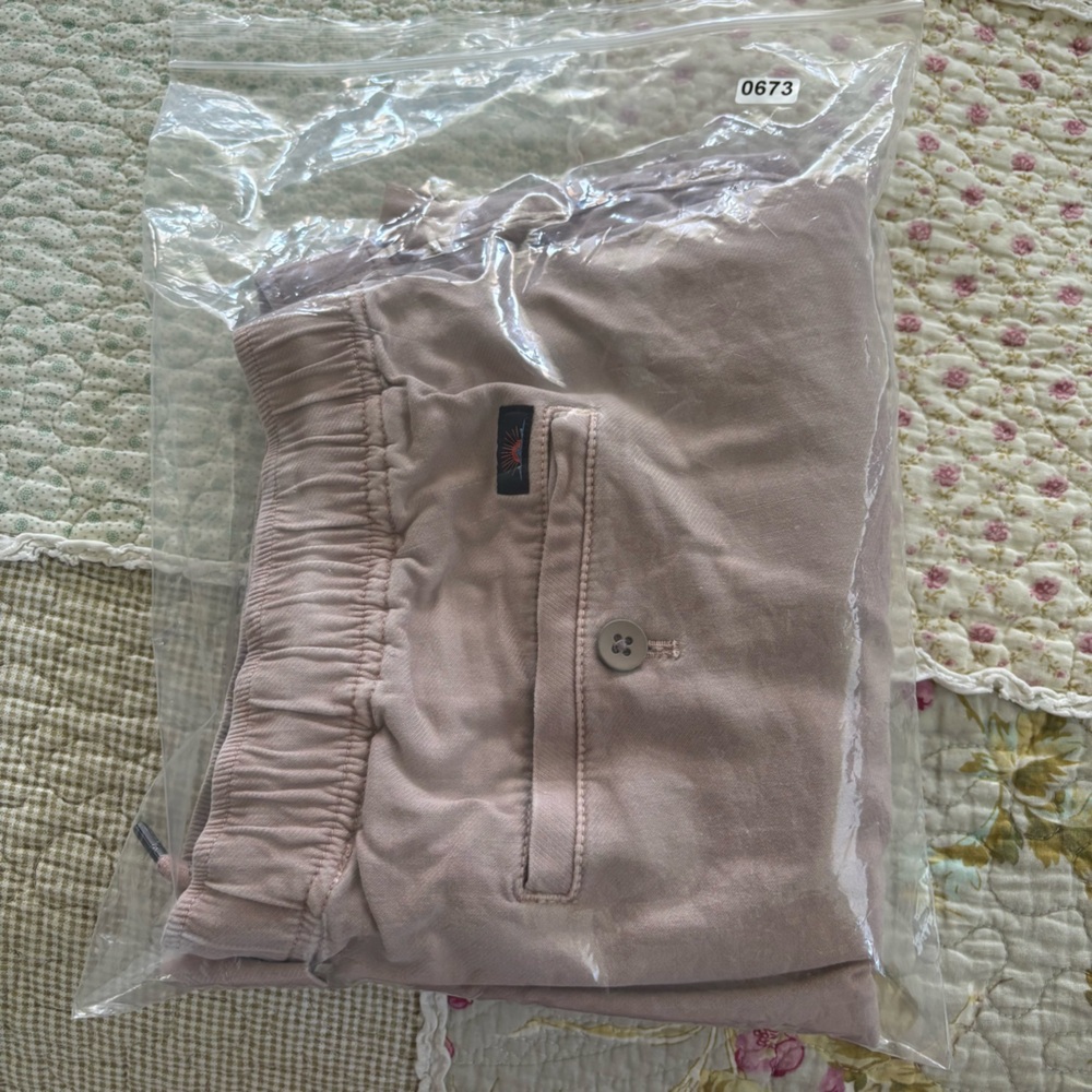 Faherty Pull-on Shorts Organic Cotton Tencel Linen Blend Mauve Men’s Size Large - Picture 11 of 14